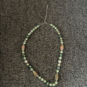 Green Beaded Shiny Necklace